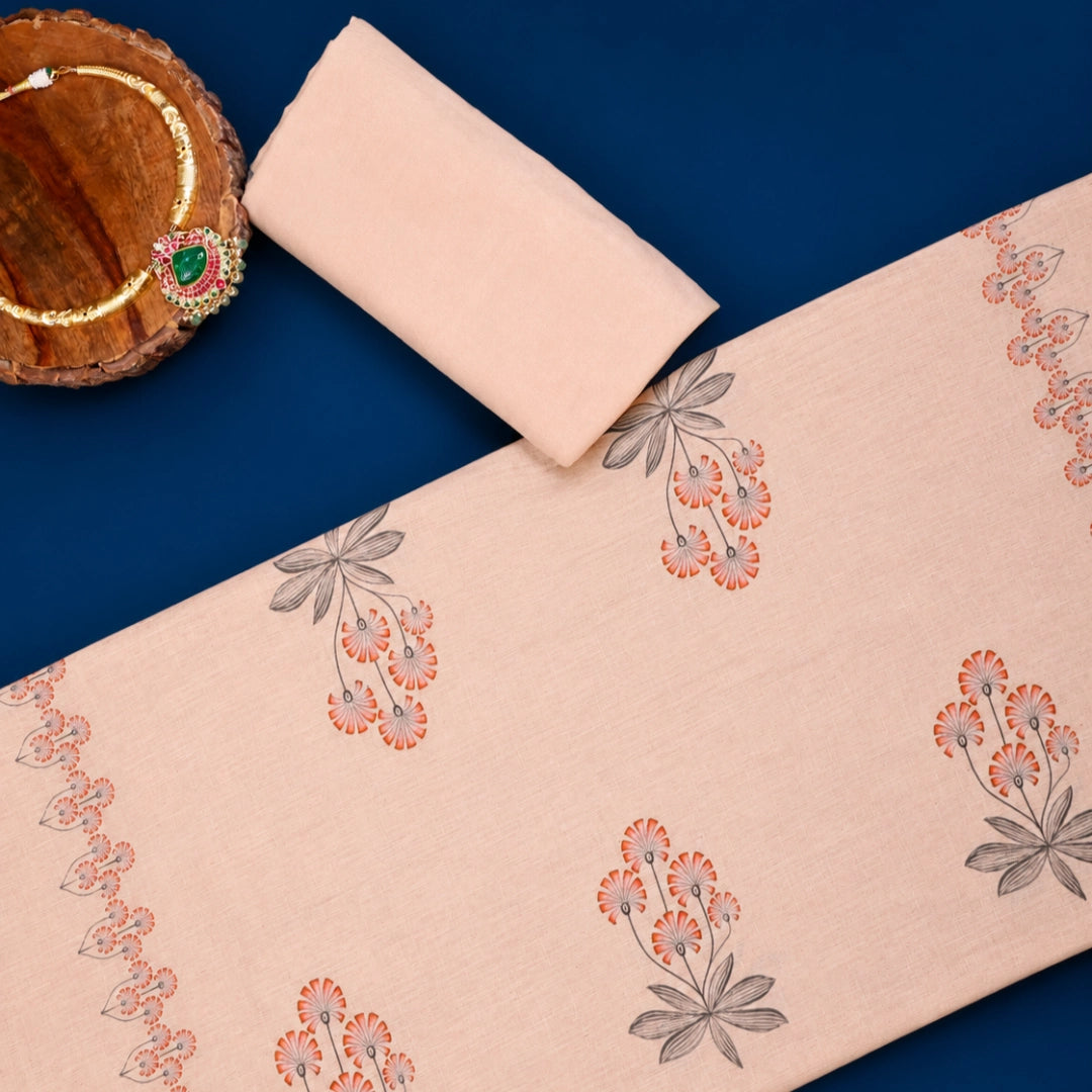 Digital Print Linen Unstitched Suit Set