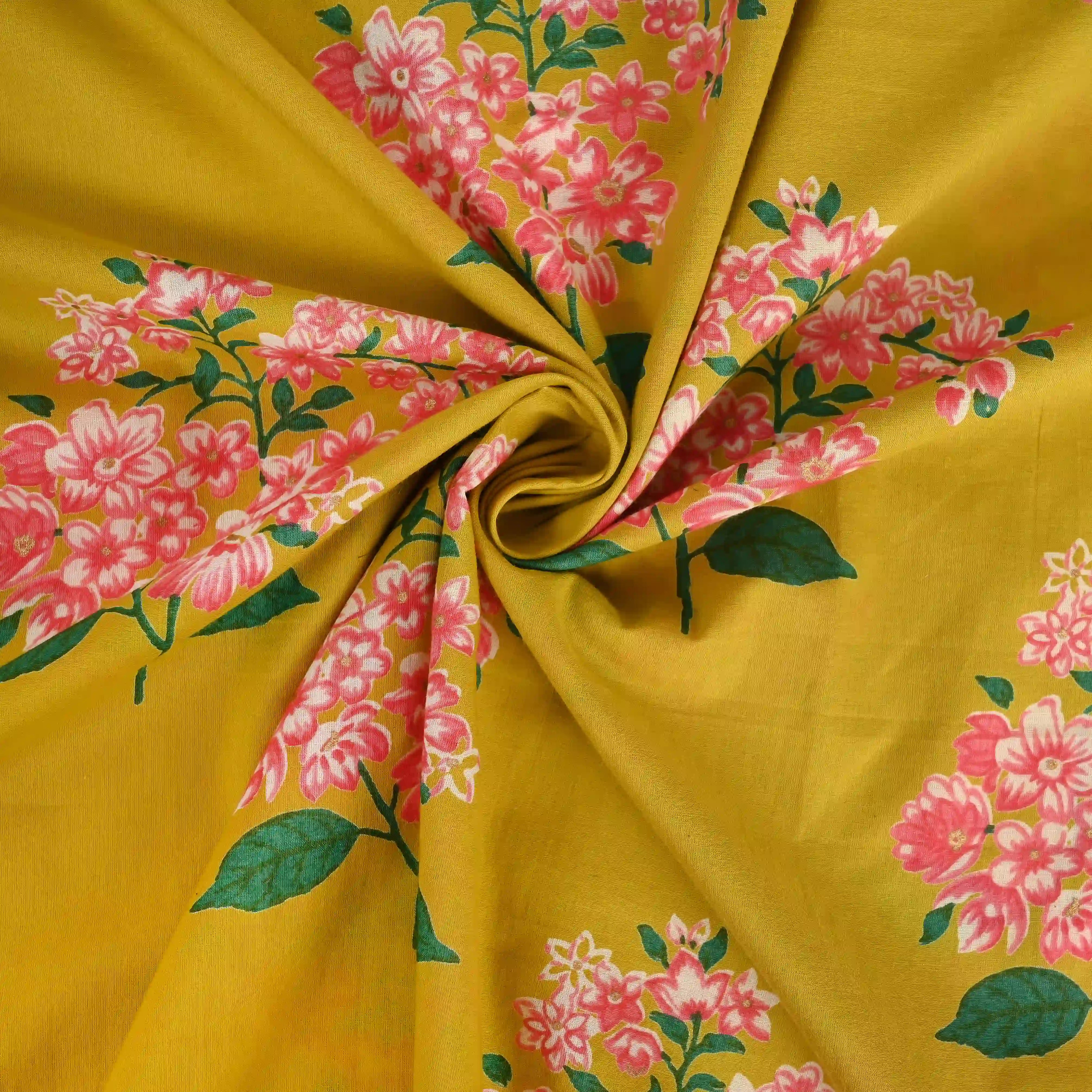 Dijon Mustard Cotton Unstitched Suit Set