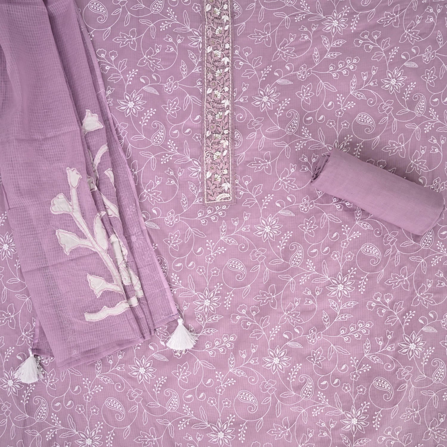 Dusty Movv Kota Doriya Embroidered Suit Set