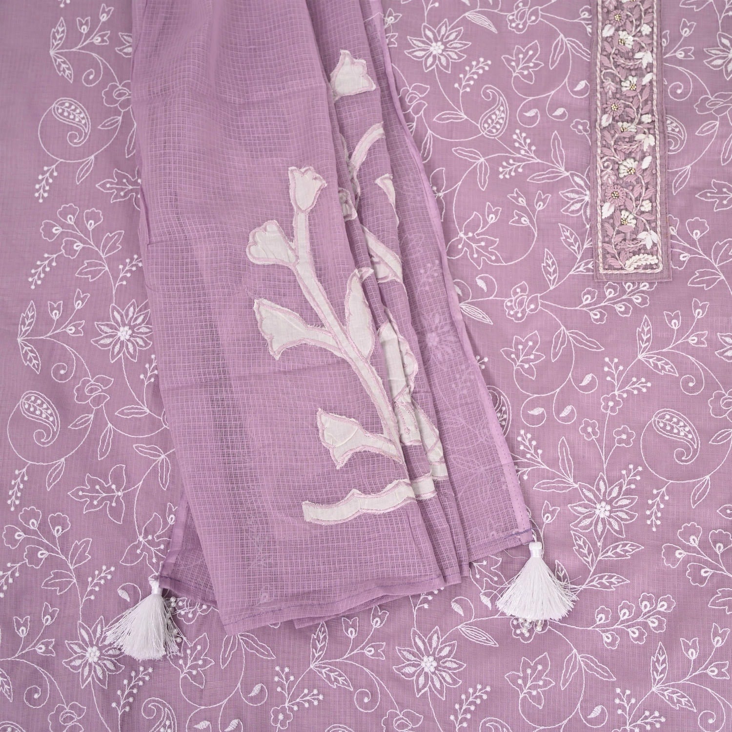 Dusty Movv Kota Doriya Embroidered Suit Set