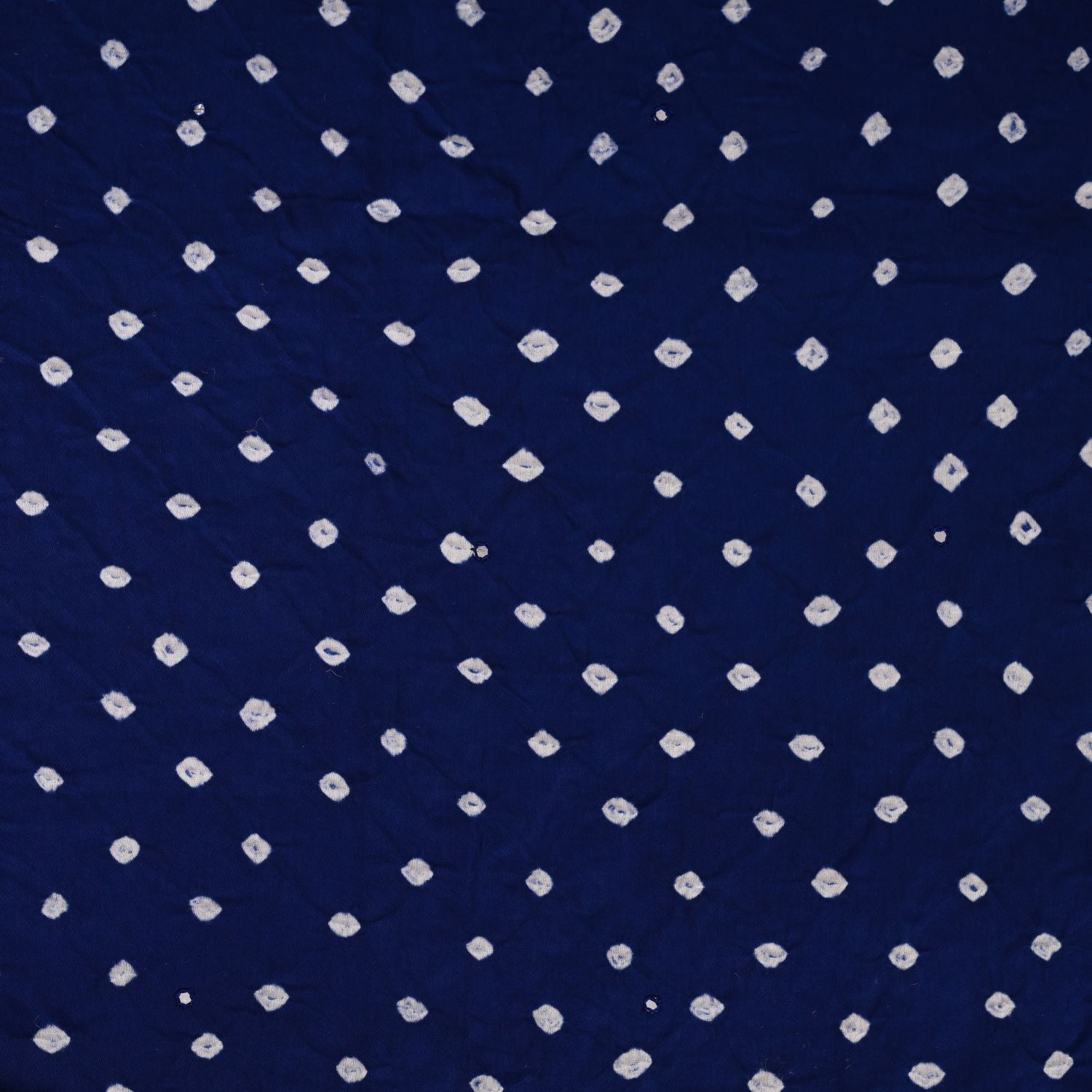 Egyptian Blue Bhandej Cotton Unstitched Salwar Suit