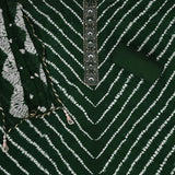 Elegant Green Crepe Shibori Unstitched Salwar Suit