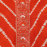 Elegant Orange Crepe Shibori Unstitched Salwar Suit