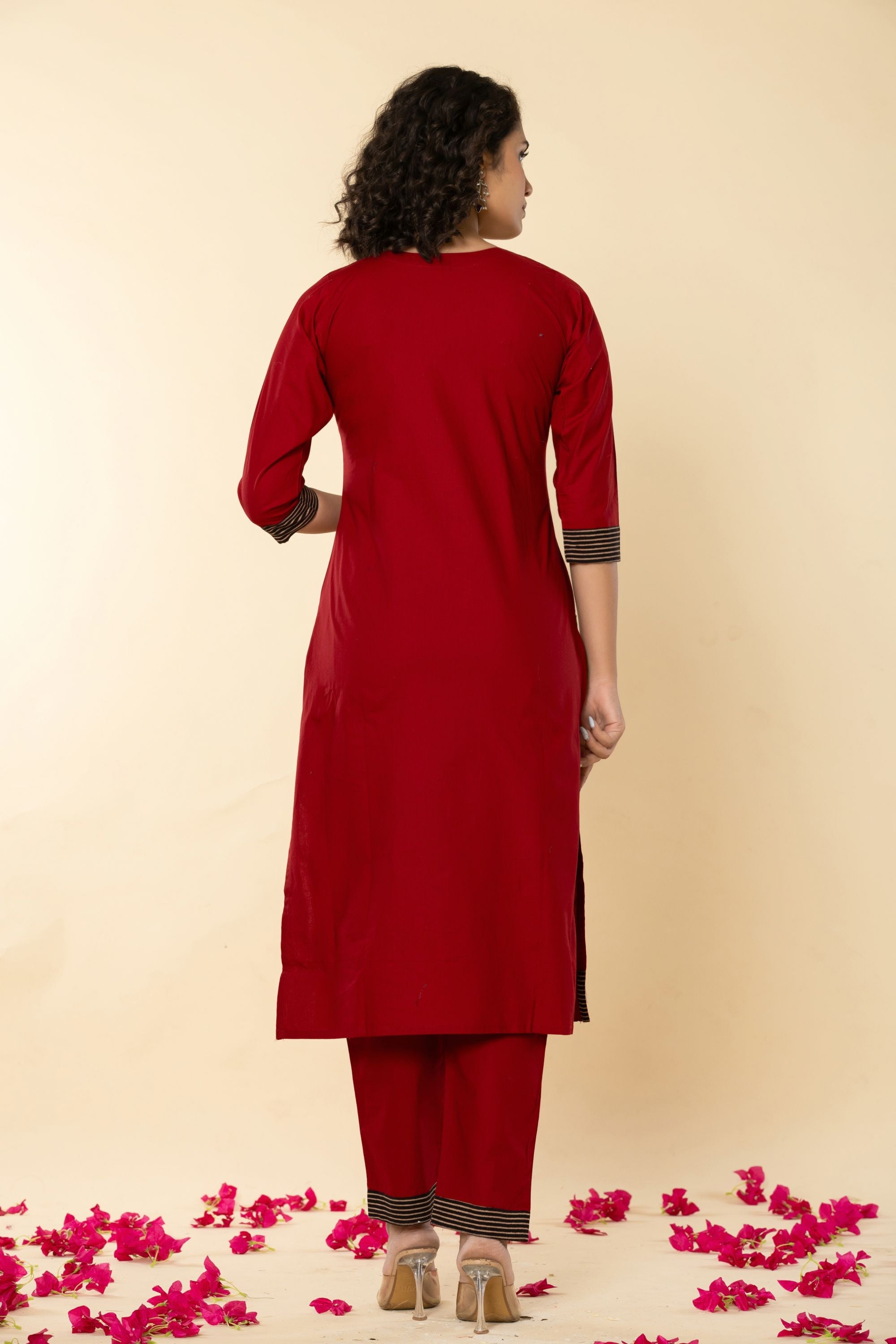 Exicuit Marron Gujrati Suit Set