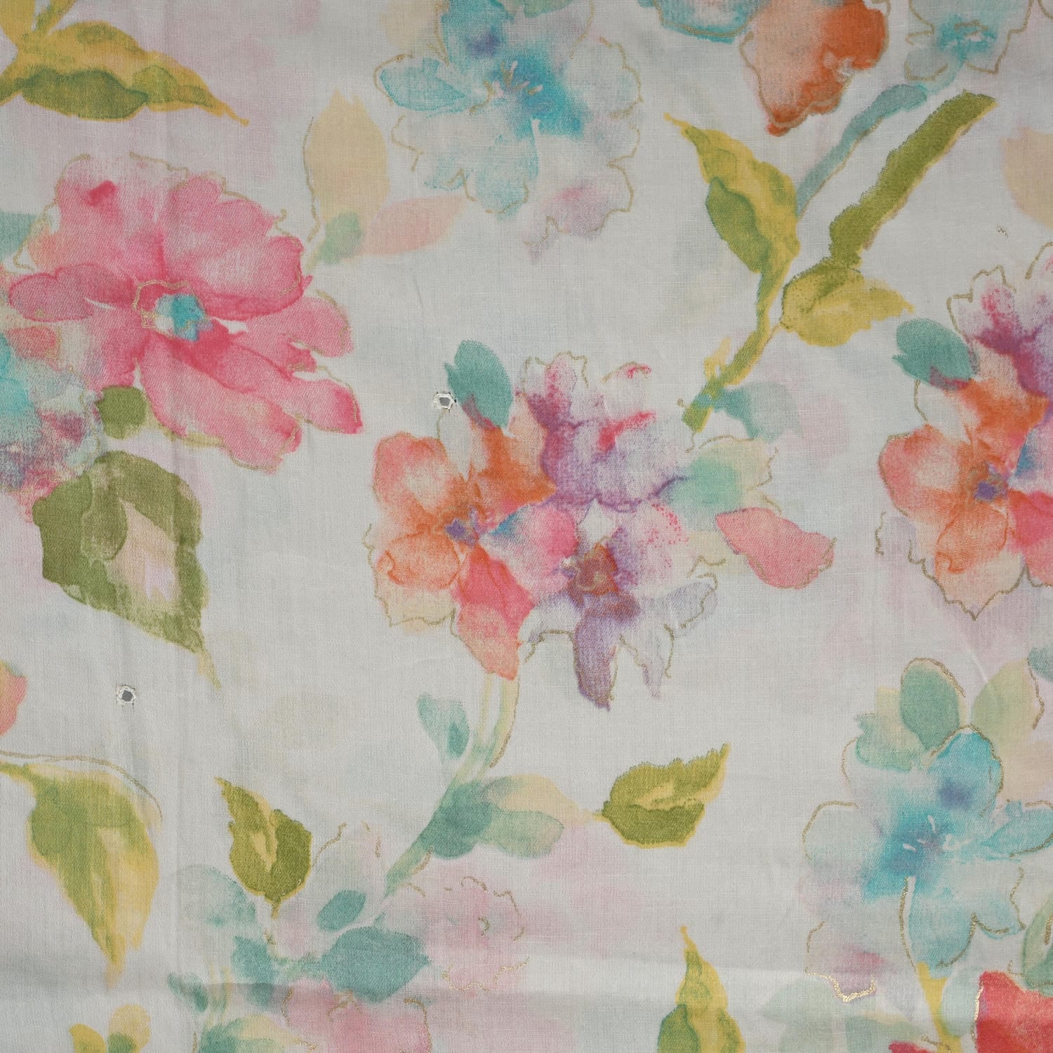 Garlic White Water Print Cotton Suit Set