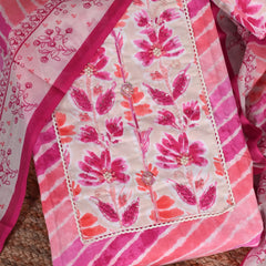 Georgia Pink Leheriya Cotton Unstitched Salwar Suit