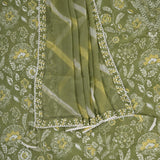 Glacial Green V Neck Cotton Unstitched Suit Set
