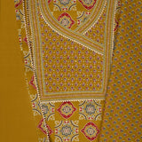 Golden Mustard Ajrakh Print Cotton Unstitched Suit Set