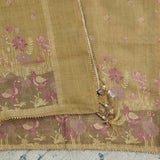 Golden Tissue Silk Unstitched Suit Set