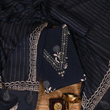 Gorgeous Blue Butta Print Cotton Unstitched Salwar Suit