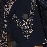 Gorgeous Blue Butta Print Cotton Unstitched Salwar Suit