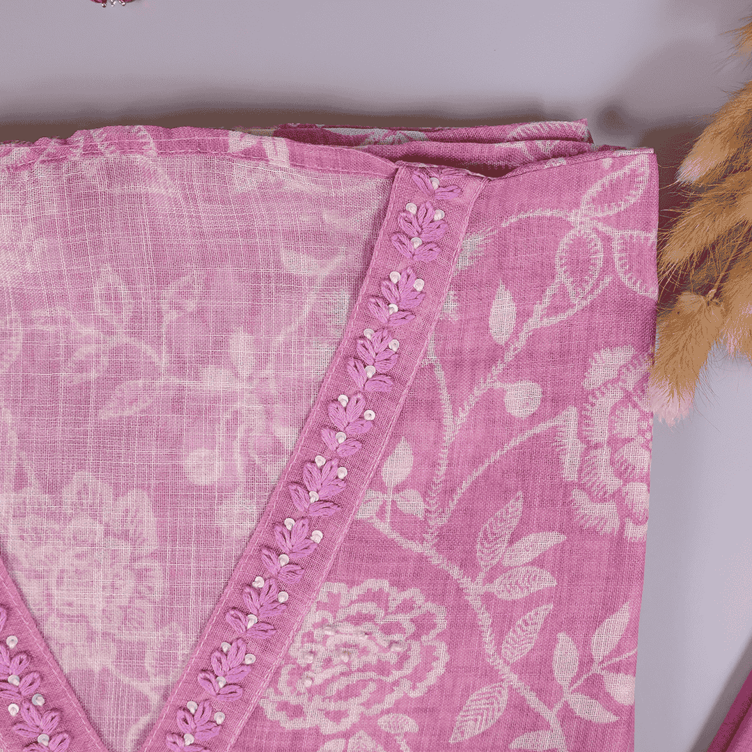 Gorgeous Pink Linen Suit Set