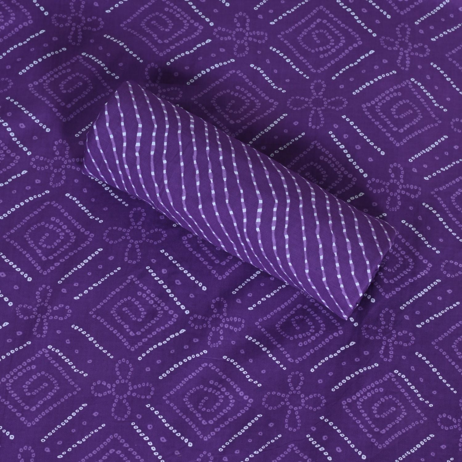 Grape Purple Bandhani Cotton Unstitched Salwar Suit