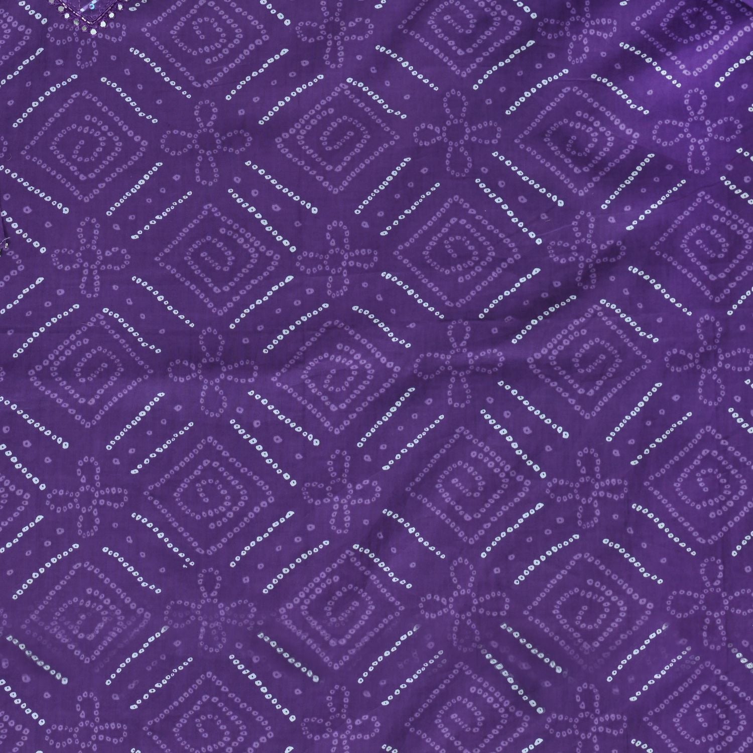 Grape Purple Bandhani Cotton Unstitched Salwar Suit