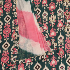 Green Ikhat Cotton Unstitched Salwar Suit
