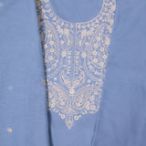 IceBerg Blue Embroidered Cotton Unstitched Suit Set
