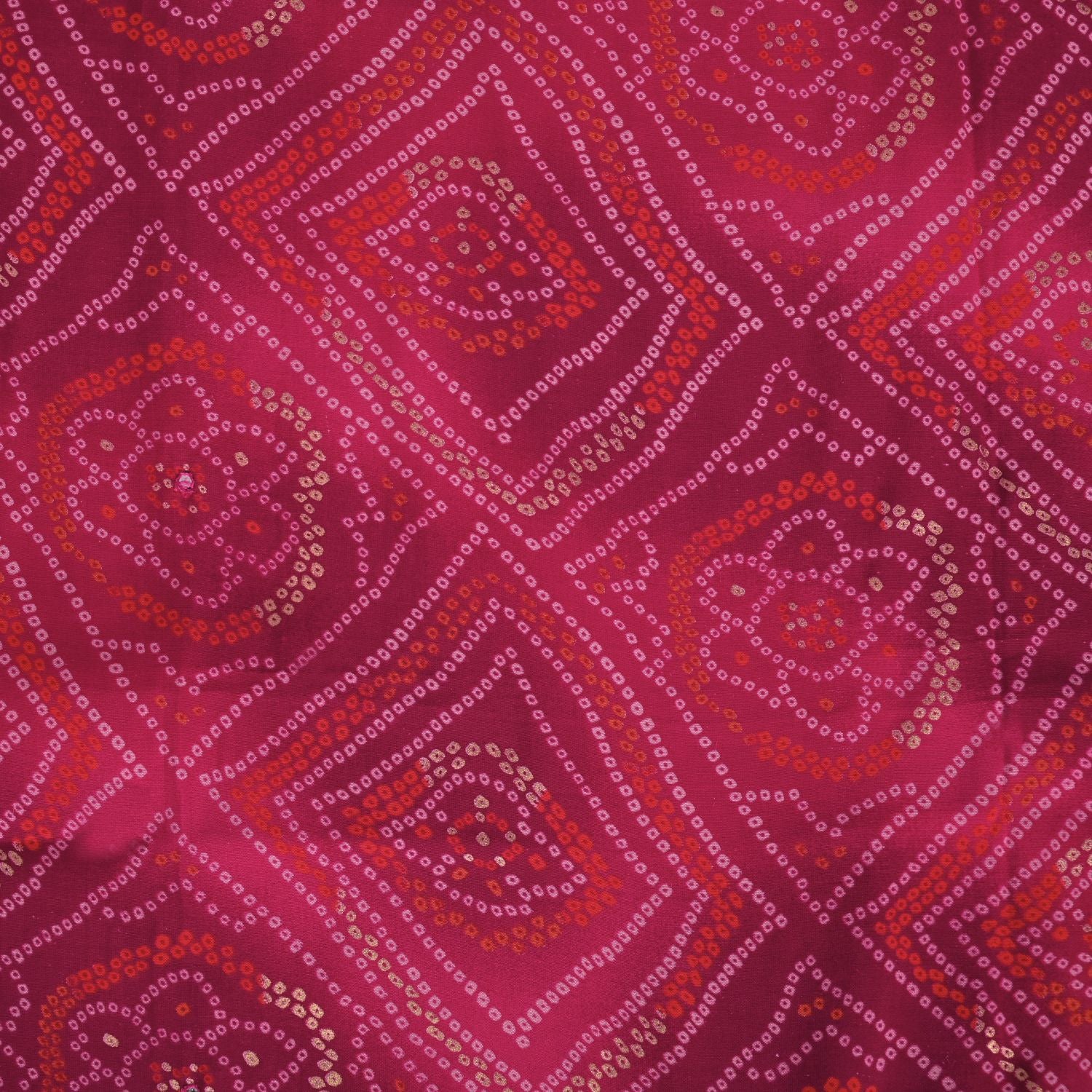 Jaipuri Rani Bandhani Silk Unstitched Salwar Suit