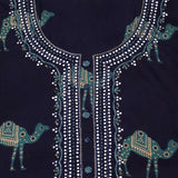 Juniper Blue Rajasthani Cotton Unstitched Suit Set