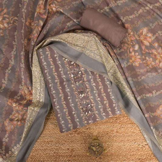 Mouse Brown Modal Silk Suit Set