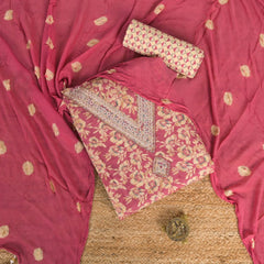 Fancy Pink Cotton Suit Set
