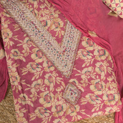 Fancy Pink Cotton Suit Set