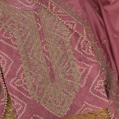 Onion Pink Bandhani Modal Silk Suit Set
