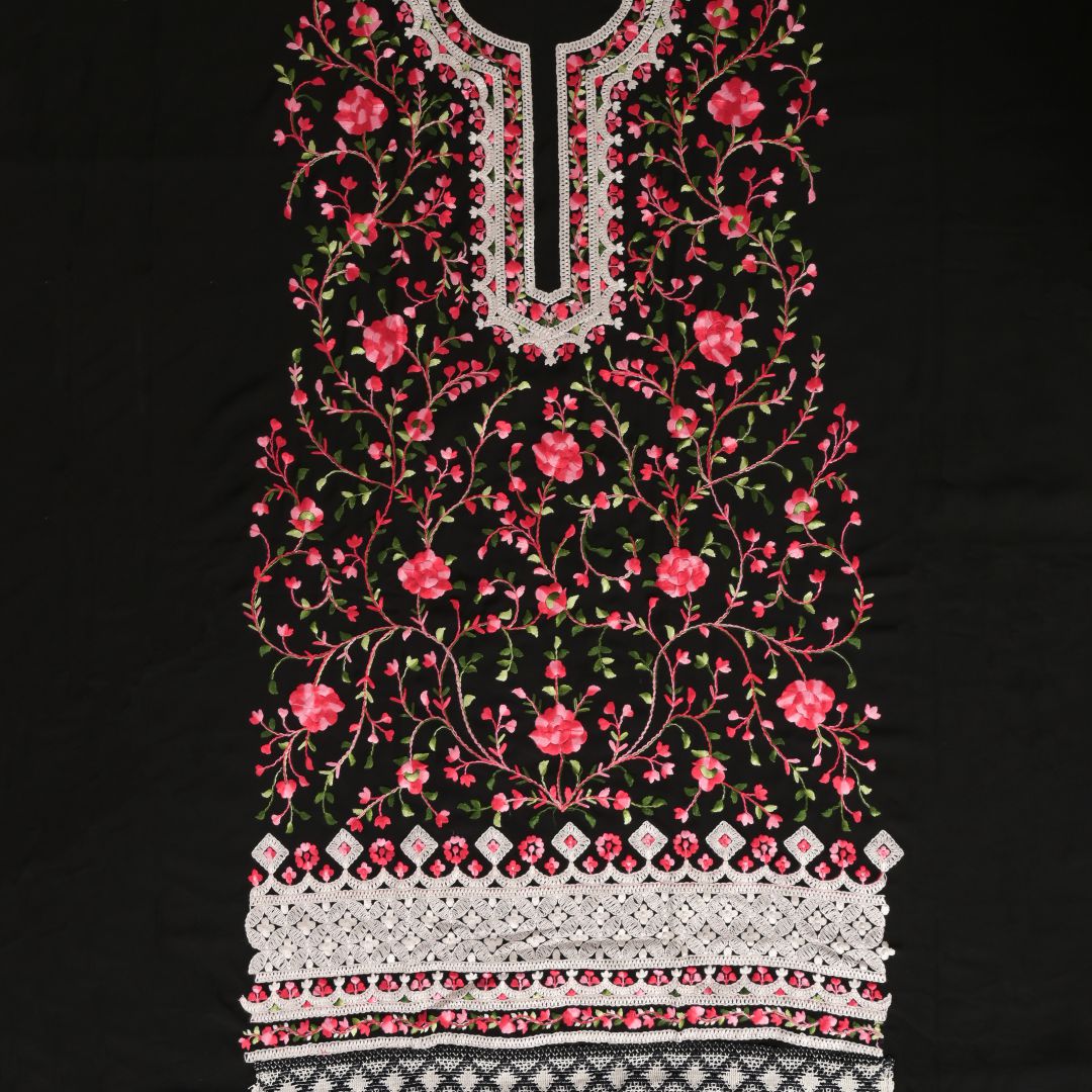 Black Georgette Karachi Unstitched Salwar Suit