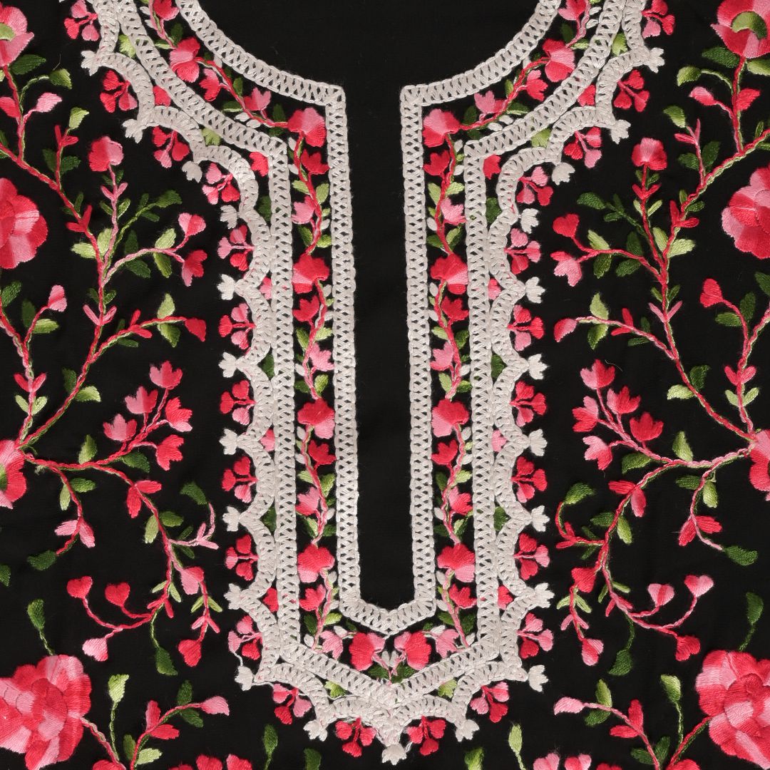Black Georgette Karachi Unstitched Salwar Suit