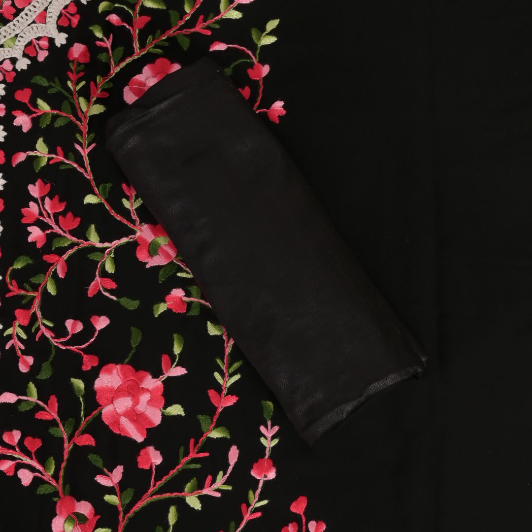 Black Georgette Karachi Unstitched Salwar Suit