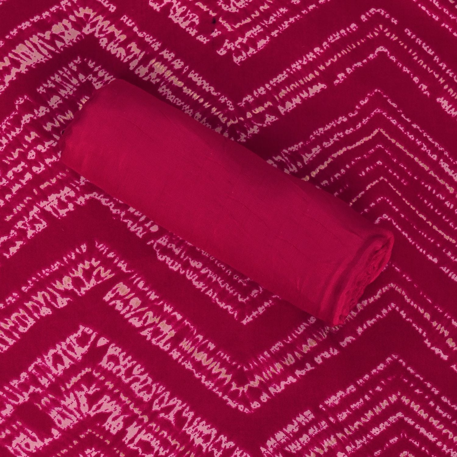 Candy Red Shibori rayon Unstitched Salwar Suit
