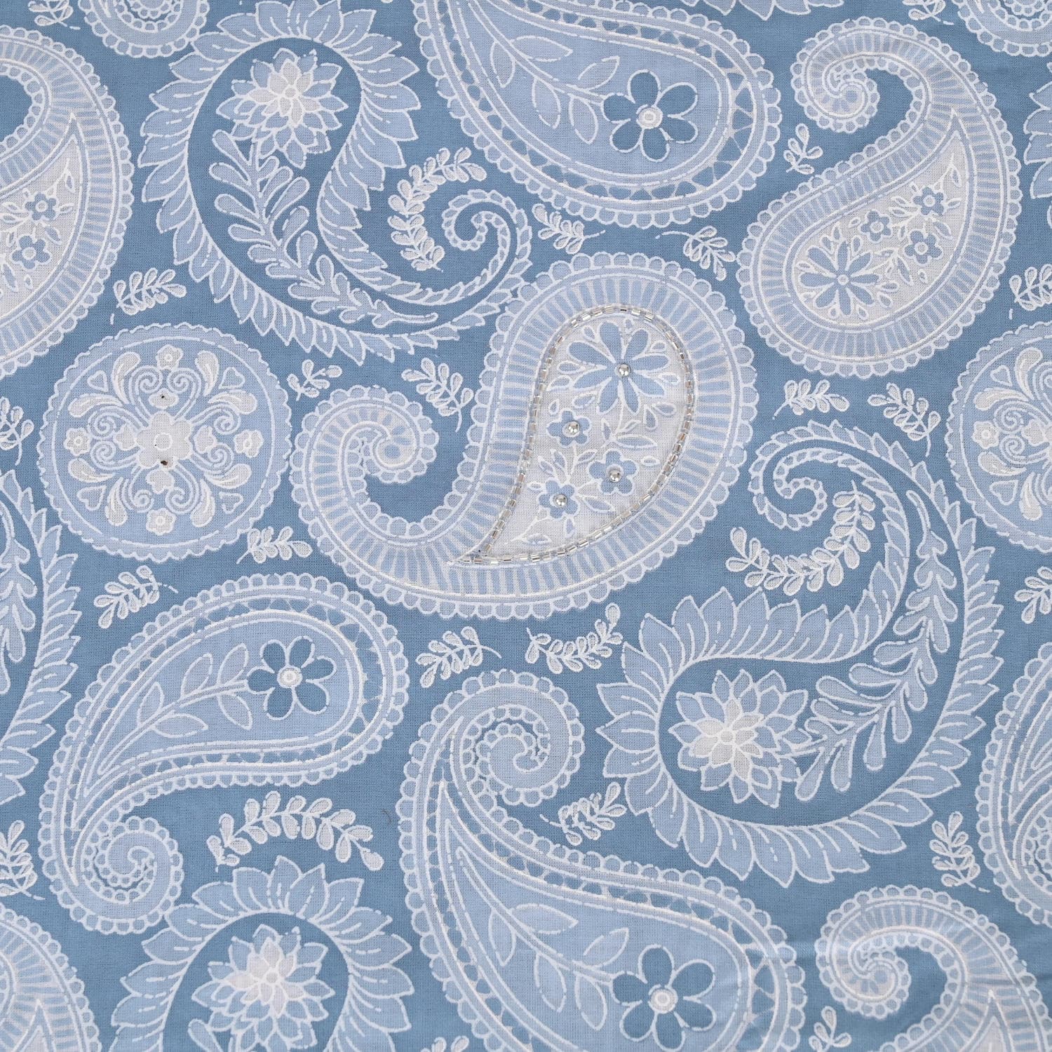 Powder Blue Cotton Suit Set