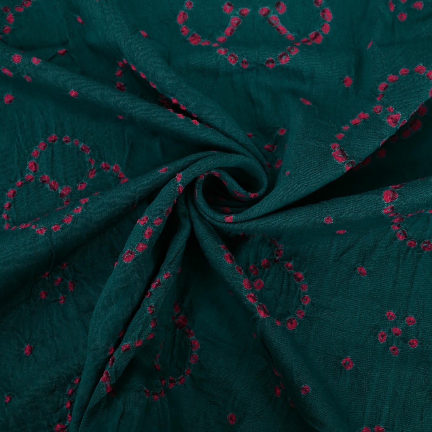 Rarest Green Bhandej Cotton Unstitched Suit Set