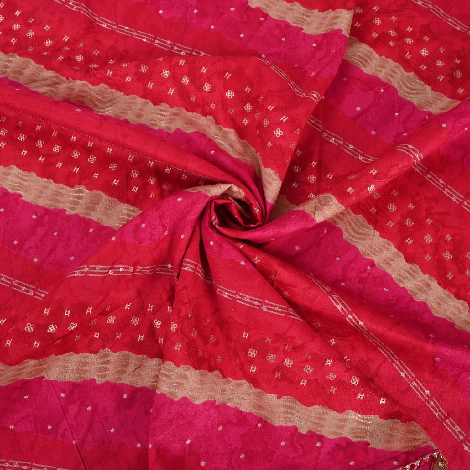 Rani Special Teej Leheriya Cotton Unstitched Suit Set