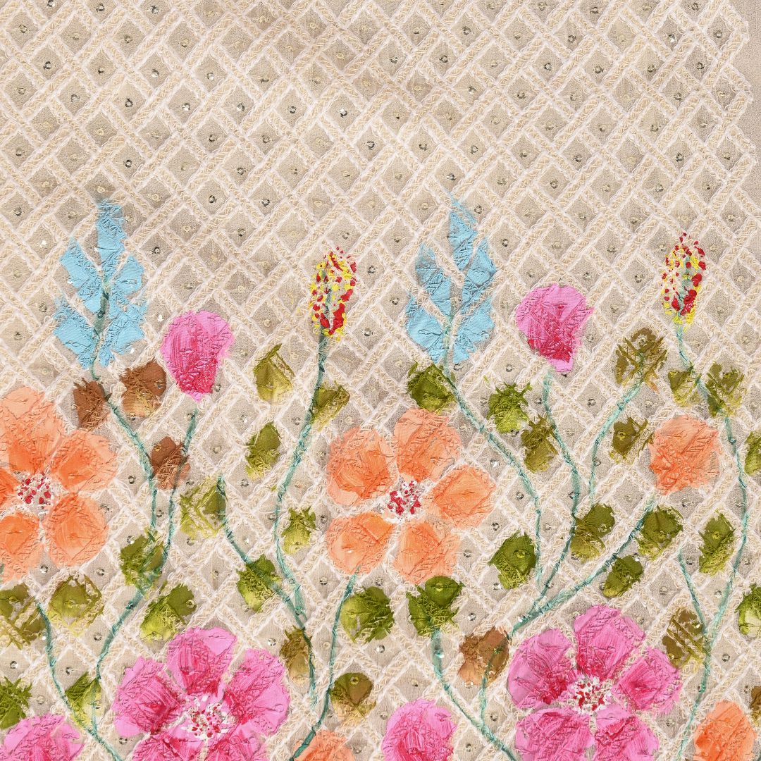 Pearl Cream 2 GeorgetteUnstitched Salwar Suit