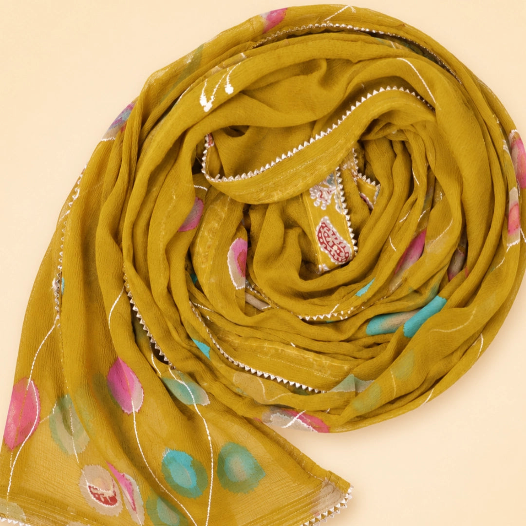 Katha Print Cotton Unstitched Suit Set