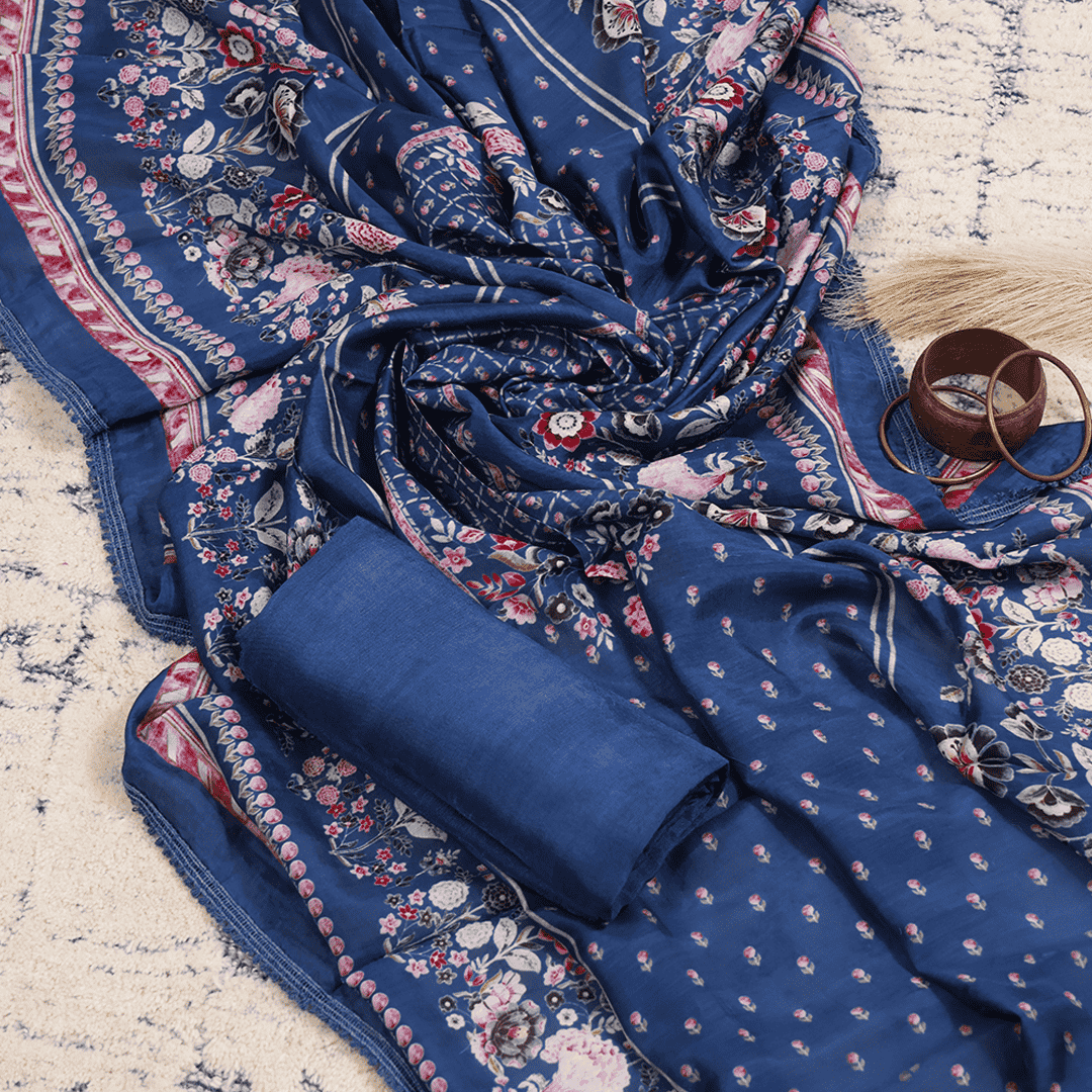 Kosa Silk Digital Print Unstitched Suit Set