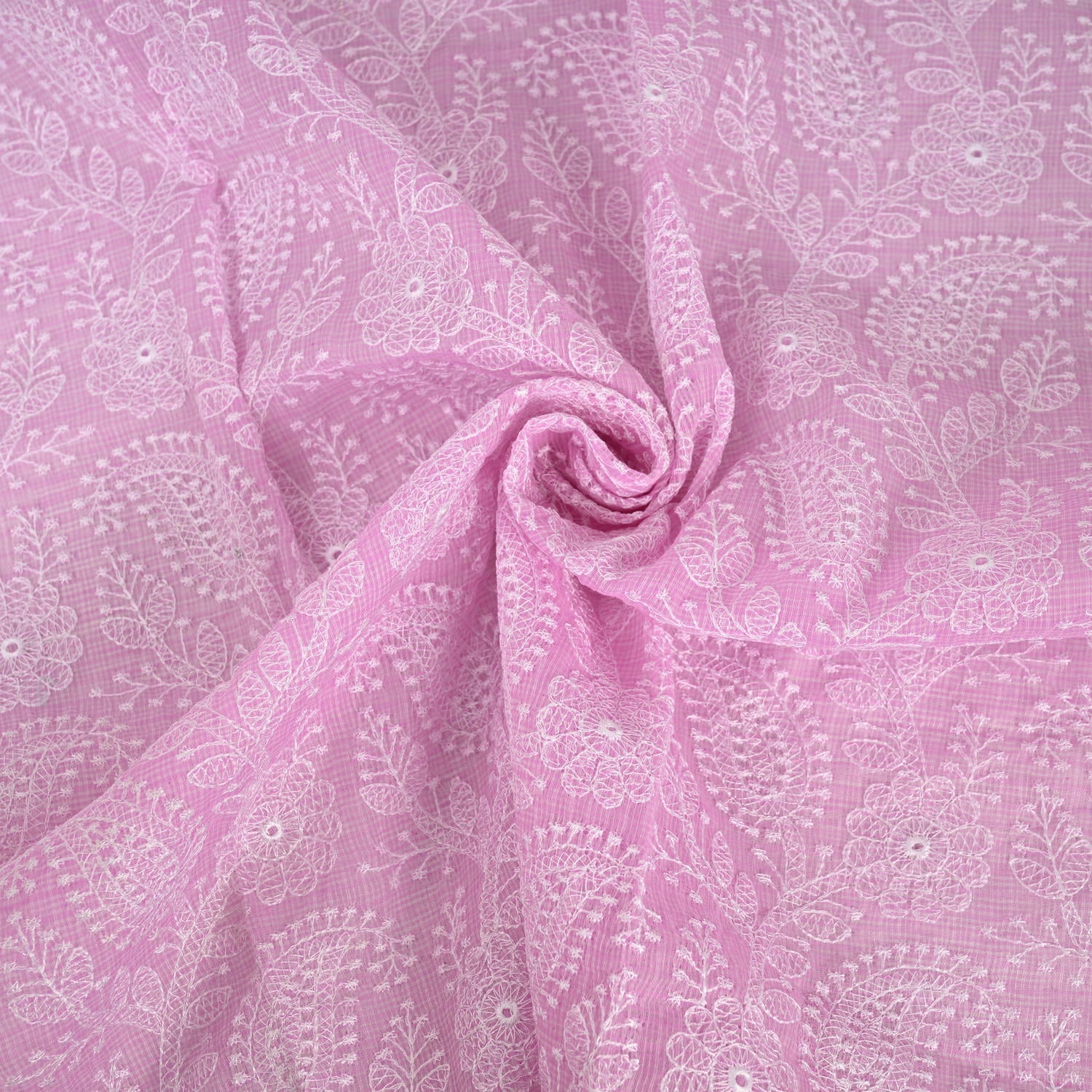 Lavender KotaDoriya Embroidered Unstitched Suit Set