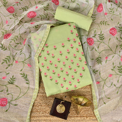 Leaffy Green KotaDoriya Unstitched Salwar Suit