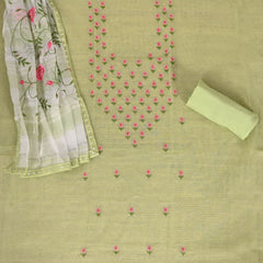 Leaffy Green KotaDoriya Unstitched Salwar Suit