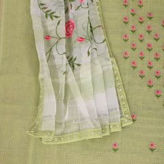 Leaffy Green KotaDoriya Unstitched Salwar Suit