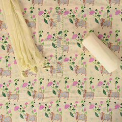 Lemon Yellow Pichwai Print Cotton Suit Set