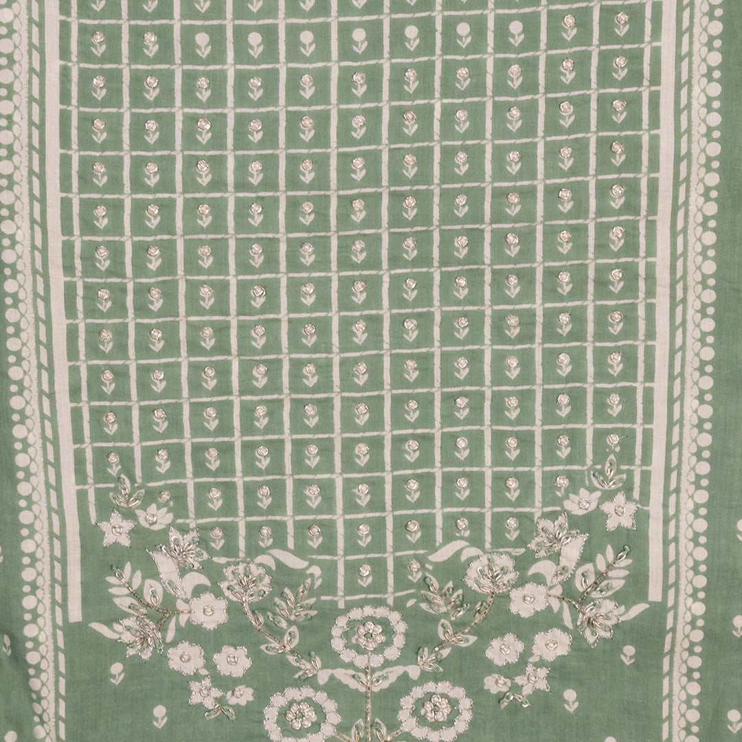 Lucite Green Cotton Unstitched Suit Set
