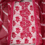 Magenta Pink Batiq Cotton Unstitched Suit Set