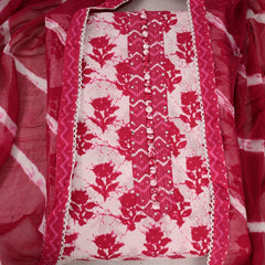 Magenta Pink Batiq Cotton Suit Set