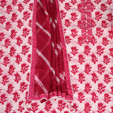 Magenta Pink Batiq Cotton Unstitched Suit Set
