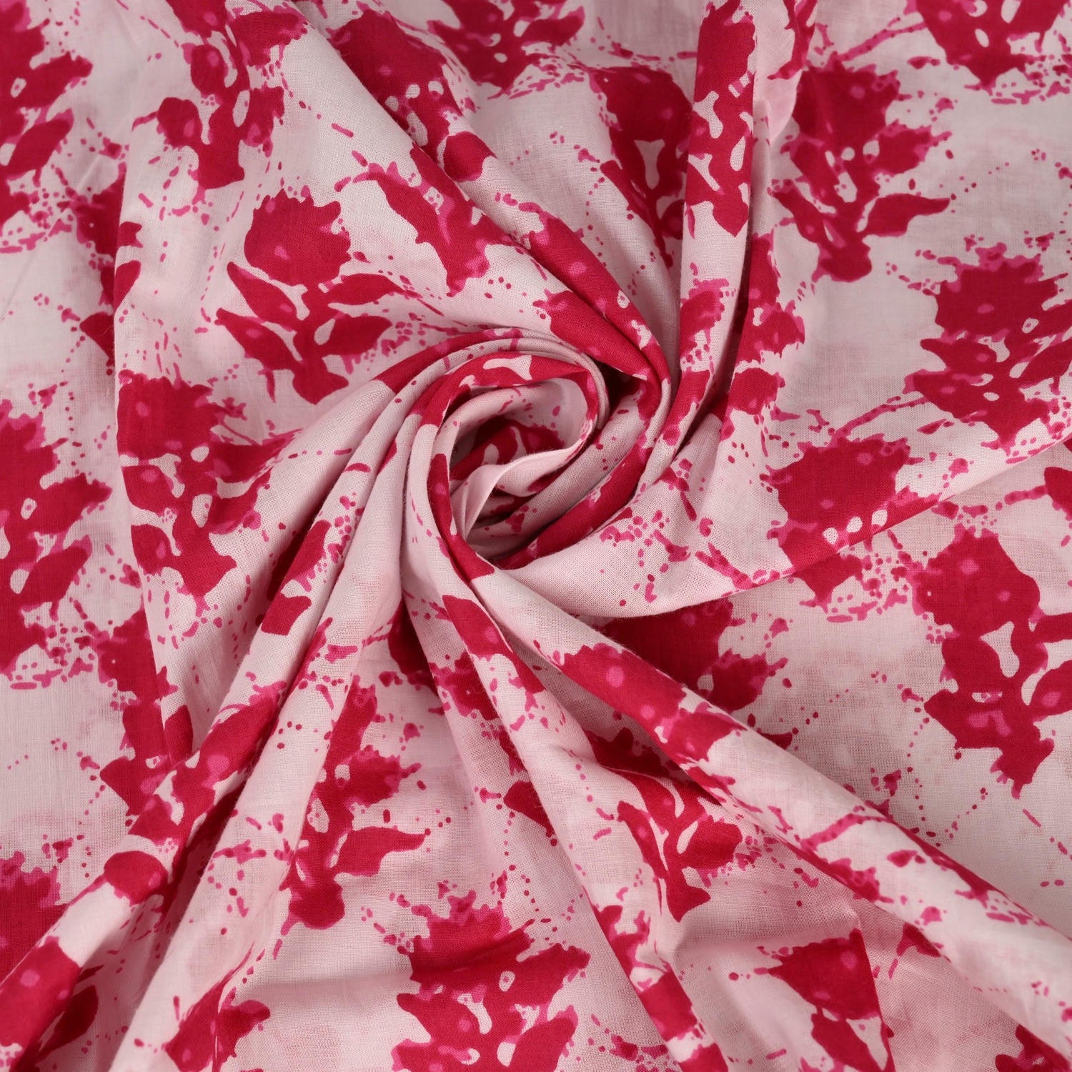 Magenta Pink Batiq Cotton Unstitched Suit Set