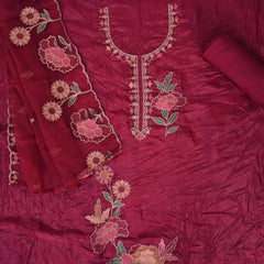 Magenta Pink Crush Tissue Suit Set