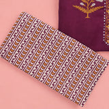Maghony Wine Cotton Unstitched Suit Set
