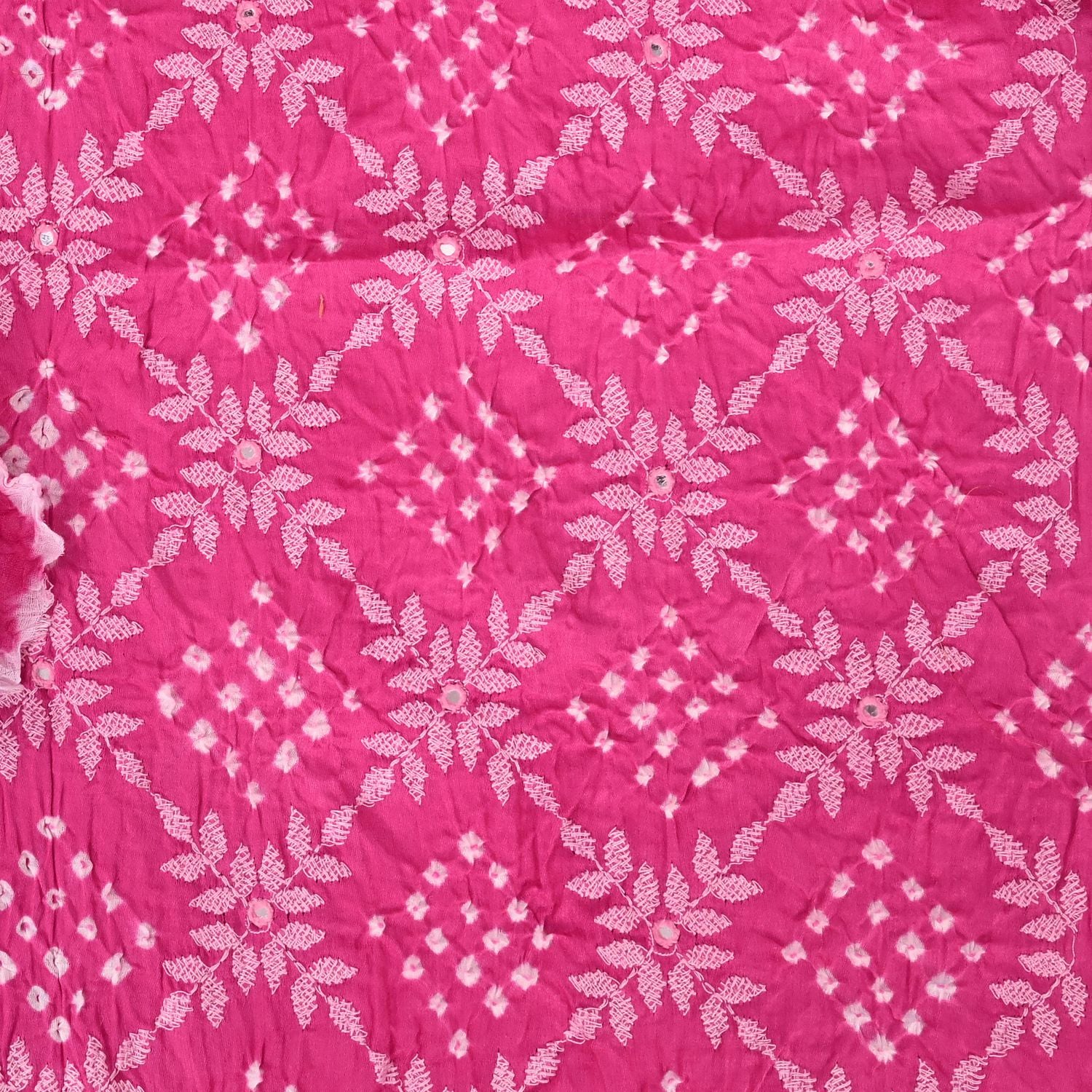 Magnite Pink Bandhani Cotton Suit Set