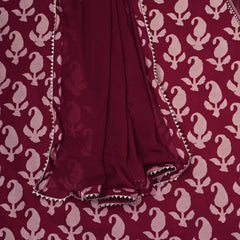 Merlot Red Silk Unstitched Salwar Suit